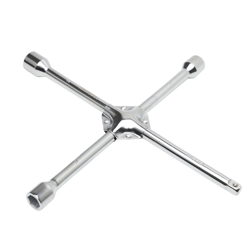 Llave cruzada universal de 4 vías de acero 45# para neumáticos