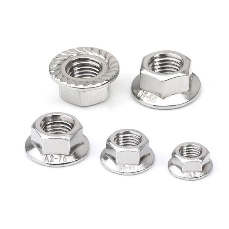 Tuercas antideslizantes con brida hexagonal DIN6923 M4