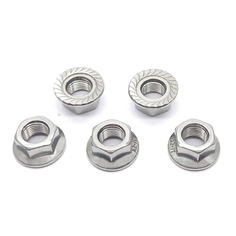 Tuercas antideslizantes con brida hexagonal lisa de acero inoxidable 304