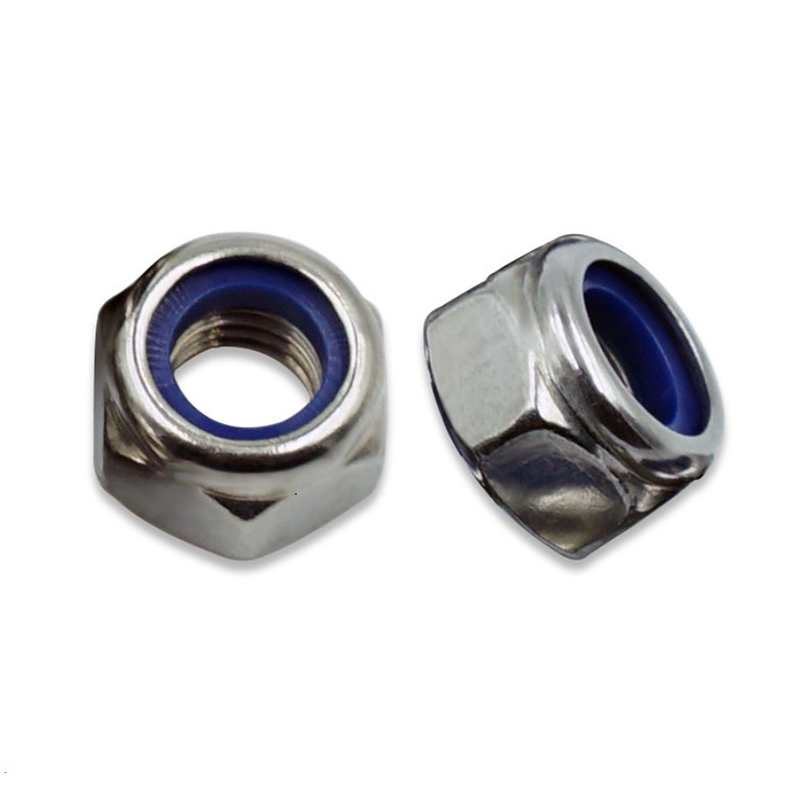 Tuerca de seguridad de inserción de nailon galvanizada de acero al carbono DIN 985 Tuerca de seguridad de inserción de nailon galvanizada de acero al carbono DIN 985