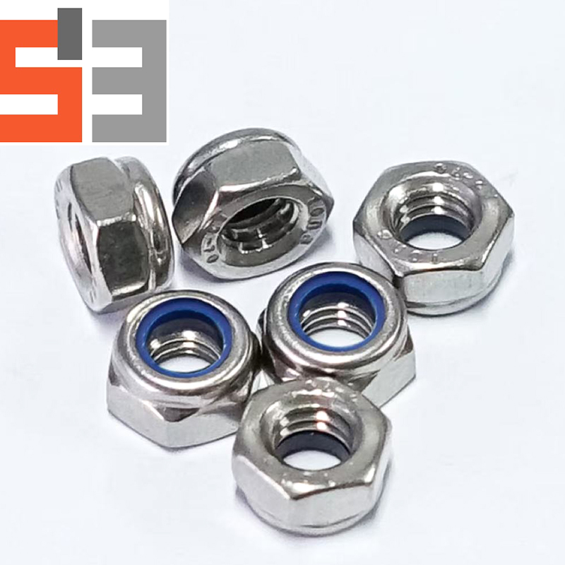 Tuerca de seguridad de inserción de nailon galvanizada de acero al carbono DIN 985 Tuerca de seguridad de inserción de nailon galvanizada de acero al carbono DIN 985