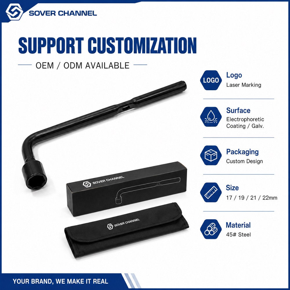 Llave para neumáticos en forma de L revestida Galv de acero al carbono 45# Llave para neumáticos en forma de L revestida Galv de acero al carbono 45#